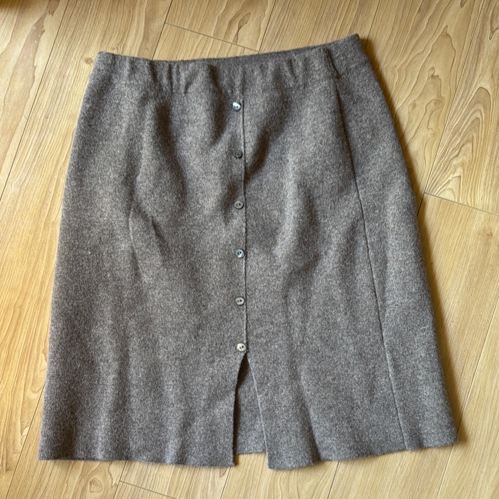 ROUJE Gray Wool Skirt